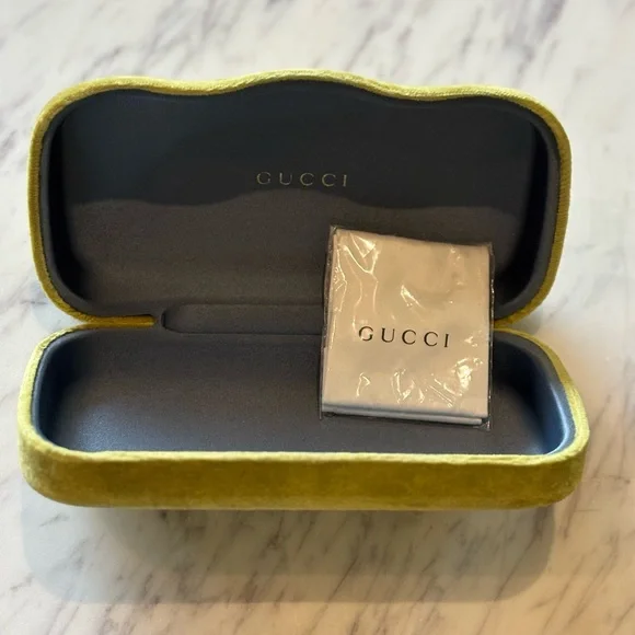 GUCCI 51mm Core Round Frame Black Sunglasses Red Blue Arms & Case Authentic